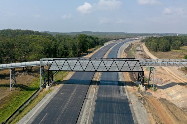 Conveyor belt over highway 
